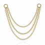 Three Link Chains Piercing Jewelry Add-on Accessory-Yellow Gold 36mm