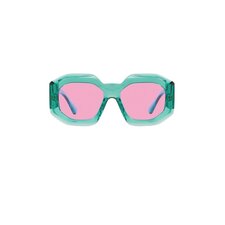 VERSACE Medusa Square Sunglasses in Light Blue | REVOLVE