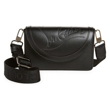 Christian Louboutin Explorafunk Leather Wallet on a Strap, Main, color, BLACK/ BLACK/ BLACK