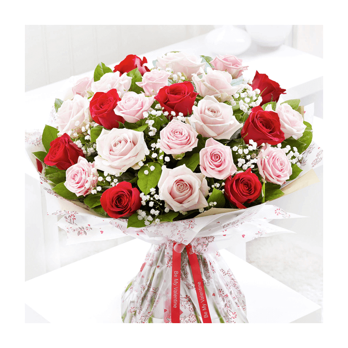 Red and Pink Roses Bunch