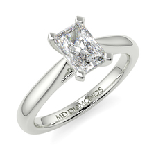 Radiant 4 Claw Solitaire Tappered Ring