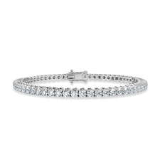 18K White gold F-G/VS-SI 12.87 Ct Natural Round Diamond Tennis Bracelet