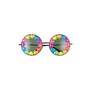 Rad   Refined Rainbow Heart Round Sunglasses, Main, color, Black/ Black Lens
