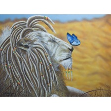''The Rasta Lion and the Blue Butterfly'' | Rare Digital Artwork | MakersPlace