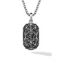 David Yurman Torqued Faceted Amulet in Sterling Silver with Pavé Black Diamonds, Main, color, Sterling Silver