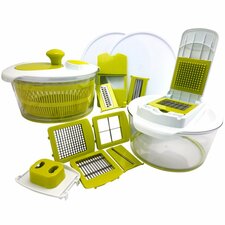 Mega Chef 17-Piece Salad Spinning Slicer, Dicer and Chopper Set