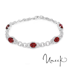 White Gold Ruby and Diamond Bracelet 