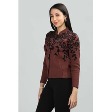 Buy FLORAL JACQUARD SHORT CARDIGAN Online in India