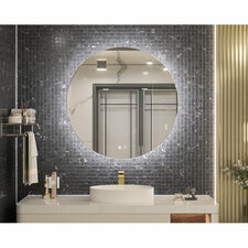 Adorna LED Backlit Frameless Bathroom Mirror with 3 Color Brightness Dimmable,Anti-fog