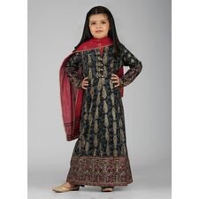  Kids Black Cotton Straight Cut Suit Se