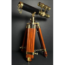 Black Antique Finish brass Telescope with Tripod Stand Collectible Marine