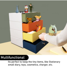 4 Multi-Functional Desktop Storage Box Desks with Surface Drawer Divider