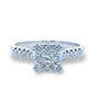 Princess Cut &amp; Round Cluster Engagement Ring