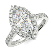 Marquise Diamond Halo Engagement Ring