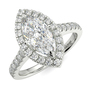 Marquise Diamond Halo Engagement Ring