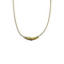 Yellow Diamond Necklace, Yellow Rough Diamond Necklace, Rough Diamond Necklace, Diamond Necklace, Beaded Bar Necklace, Birthstone Necklace image 1