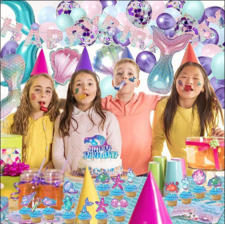 Mermaid Birthday Party Decorations Supplies Pack of 203 Pieces
