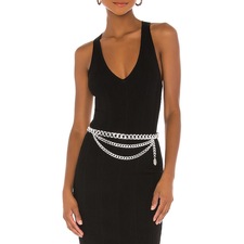 SHASHI Classic Layered Coin Belt in Silver | REVOLVE