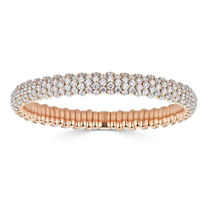 18kt Rose Gold Diamond Stre...