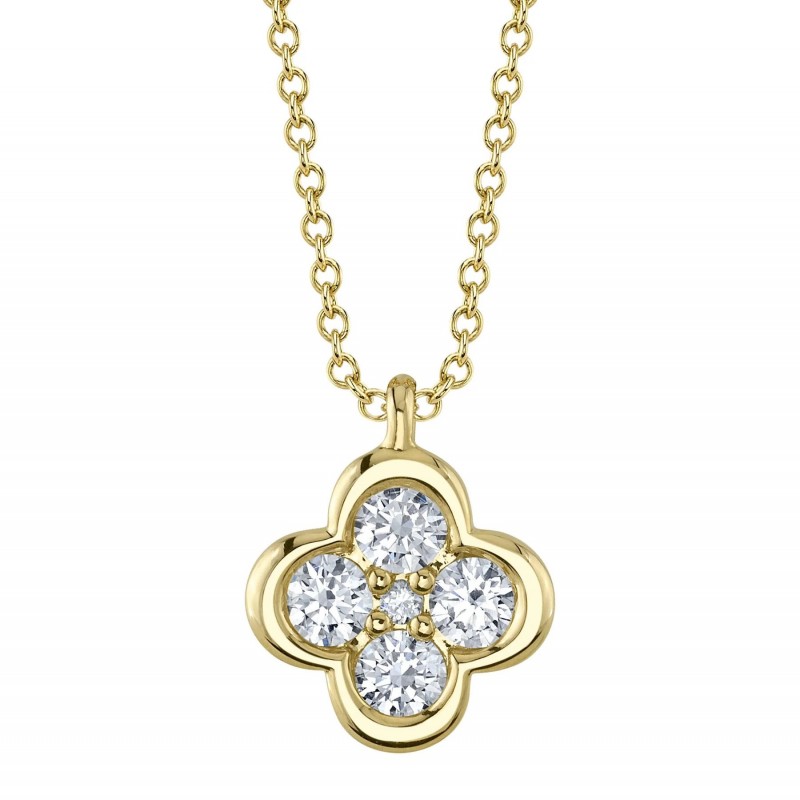 Yellow Gold Diamond Clover ...