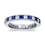 TIVOL Platinum Diamonds and Sapphire Eternity Band