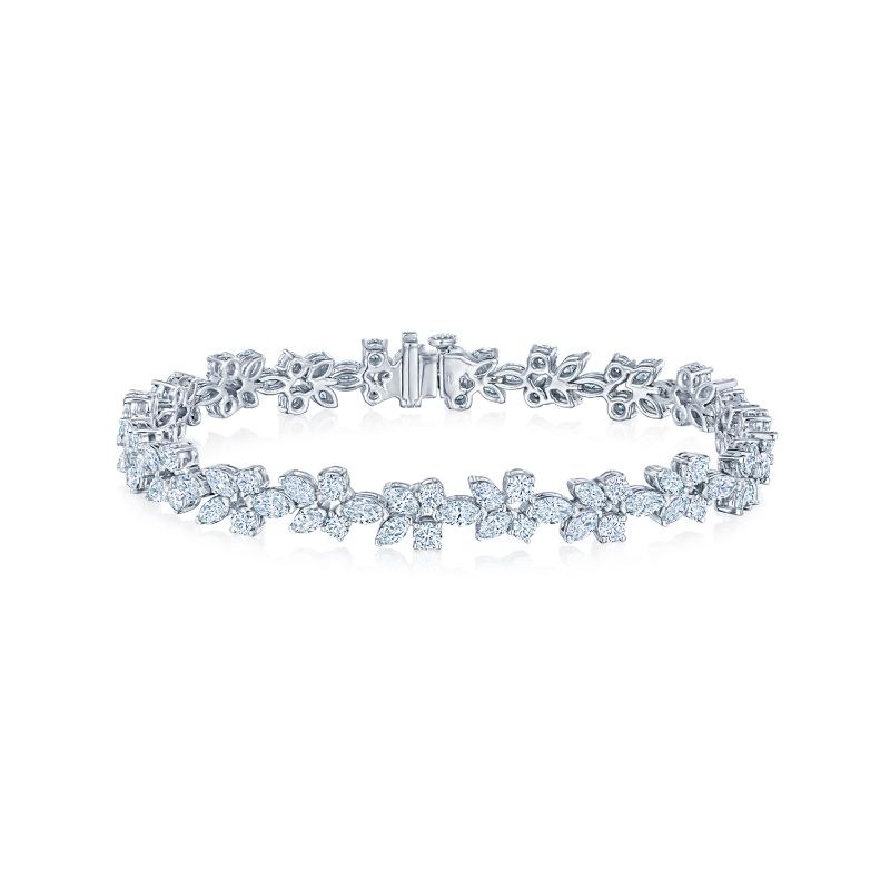 Platinum Cluster Bracelet w...