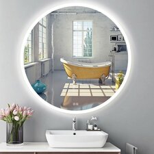 Goshen Round Lighted Wall Mounted Bathroom / Vanity Mirror