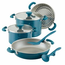 Rachael Ray Create Delicious Stackable Nonstick Cookware Induction Pots and Pans Set, 8 Piece