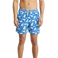 Tom &amp; Teddy Whale Print Swim Trunks, Main, color, Navy &amp; Aqua