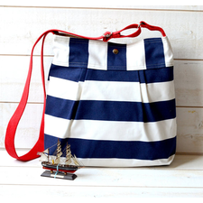 WATER PROOF Diaper bag / Beach tote Stripes Canvas Stockholm Navy blue ...