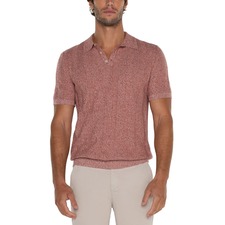 Liverpool Los Angeles Rib Polo Sweater, Main, color, Nantucket Red Multi