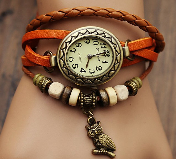suede watch, highend leather bracelet watch, retro jewelry bracelet HM19