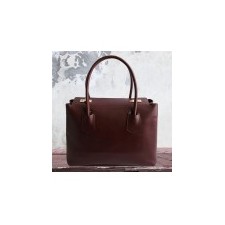 Burgundy Leather Tote - Naked Italian Leather Bags