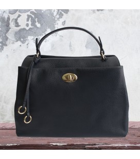 Blue Soft Leather Handbag -...