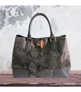 Gray Python Pattern Handbag...