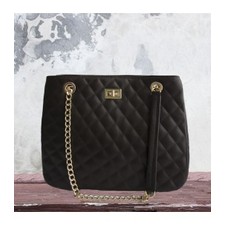 Brown Leather Quilted Handbag - Naked Italian Leather Bags