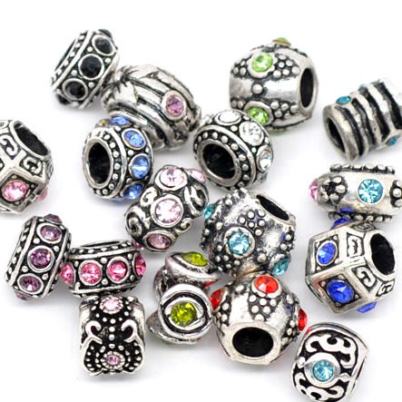 Amazon.com: Ten (10) of Assorted Crystal Rhinestone Beads (Styles You Will Receive Are Shown in Picture Random 10 Beads Mix) Charms Spacers for Bracelets Fits Pandora, Biagi, Troll, Chamilla and Many Others: Jewelry