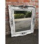 A Good size 19th Century Antique carved wood distressed painted Mirror.
