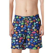 Bugatchi Cosmo Swim Trunks, Main, color, Navy