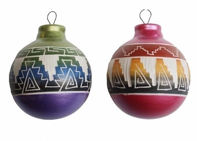 BRIGHTLY PAINTED ETCHWARE POTTERY ORNAMENT - Old Handmade Pottery & Southwest Native American Arts Buy Online @ SignatureThings.com