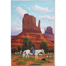 Little Sheep Herder - Native American Sand Paintings & Antique Artifacts online @ SignatureThings.com