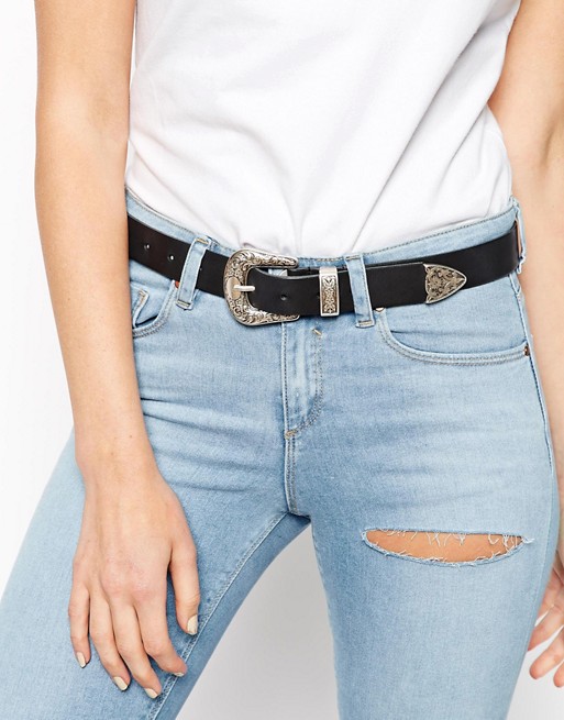 Leather Western Tip Waist And Hip Belt
