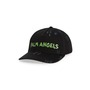 Palm Angels Distressed Logo Baseball Cap, Main, color, Black Green Fluo