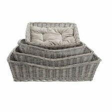 Basket Wicker With Cushion Be Nordic 50X37cm Grey Dog Bed