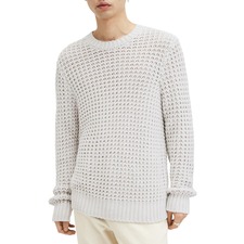 AllSaints Illund Texture Stitch Sweater, Main, color, Oyster Grey