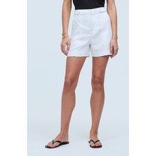 Madewell Clean Tab Linen Canvas Shorts, Main, color, Eyelet White
