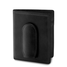 Bosca Deluxe Leather Front Pocket Wallet, Main, color, Black