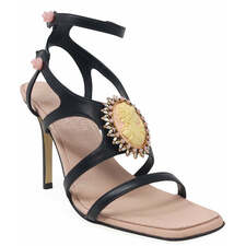 Madison Maison Black Pink High Heel Leather With Cameo Detail - MADISON MAISON