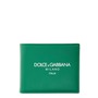 Dolce&amp;Gabbana Logo Leather Bifold Wallet, Main, color, Green Logo