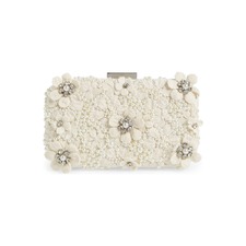 Olga Berg Beth Bead &amp; Crystal Clutch, Main, color, Ivory